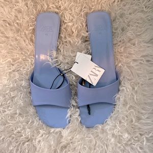 Zara periwinkle / pastel low block pump. New with tags. Size 41 (US 9.5).